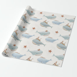 Papel De Regalo Adorable Whale Baby Shower
