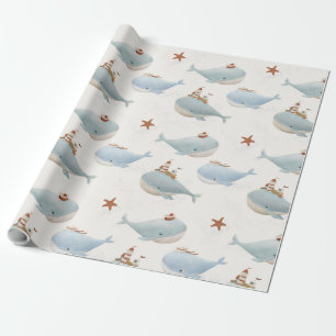 Papel De Regalo Adorable Whale Baby Shower