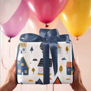 Papel De Regalo Adorables Casas Municipales