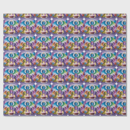 Papel De Regalo Adorables dragones arcoiris