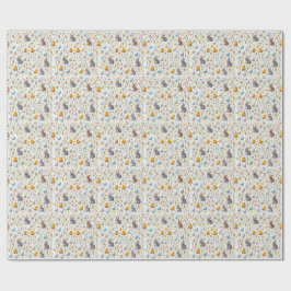 Papel De Regalo Adorables elementos diminutos de Pascua - conejos,