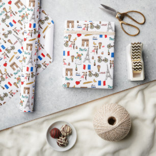 Papel De Regalo Adorables motivos caprichosos de París con Torre E