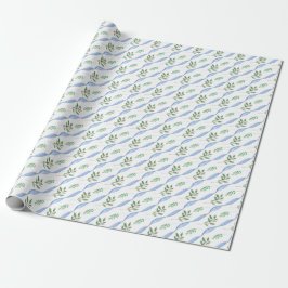 Papel De Regalo Adorables Navidades de vacaciones Blue Ribbon Holl