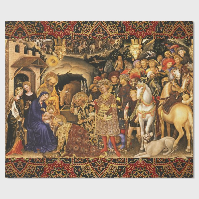Papel De Regalo ADORACIÓN DE MAGI Gentile Da Fabriano, Navidades (Superficie plana)