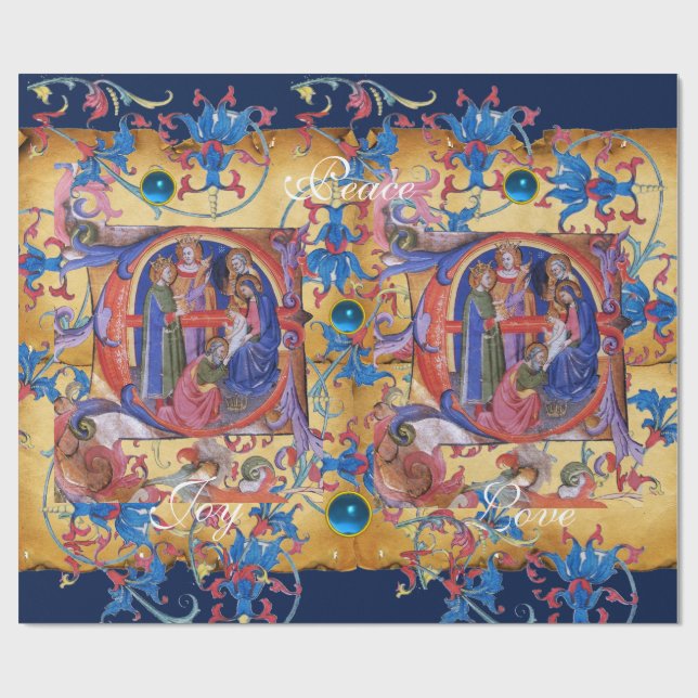 PAPEL DE REGALO ADORACIÓN DEL PARQUE MAGI FLORAL NAVIDADES (Superficie plana)