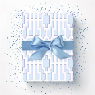 Papel De Regalo Adorno Chippendale en Azul y Púrpura