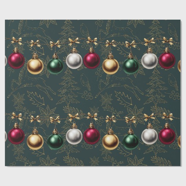 Papel De Regalo Adorno de Bola de Navidad Preciosa (Superficie plana)