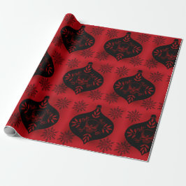Papel De Regalo Adorno de cráneo rojo y negro
