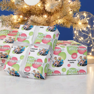 Papel De Regalo Adorno de Navidad de Foto Familiar Colorido