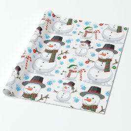 Papel De Regalo Adorno de Navidad de muñeco de nieve