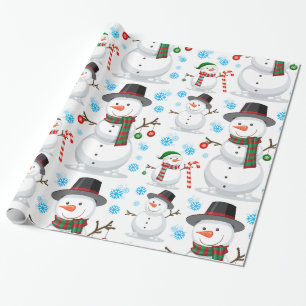 Papel De Regalo Adorno de Navidad de muñeco de nieve