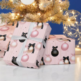 Papel De Regalo Adorno navideño dorado regalo para ella pink chari