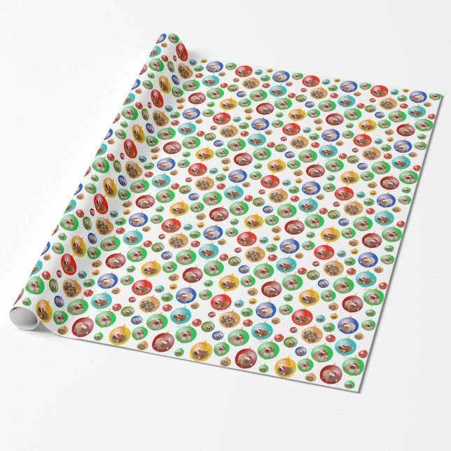 Papel De Regalo Adornos de Navidad de Pekín (Desenrollado)