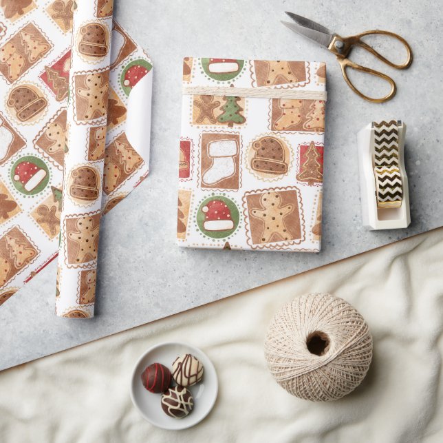 Papel De Regalo Adornos de pan de jengibre Navidad (Artesanía)