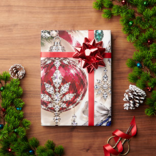 Papel De Regalo Adornos de Vidrio con Joyas de Lujo para Envolver 