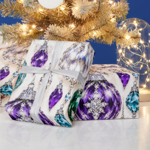 Papel De Regalo Adornos de Vidrio con Joyas de Lujo para Envolver 