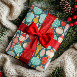 Papel De Regalo Adornos Navideños Coloridos Patrón de Bola