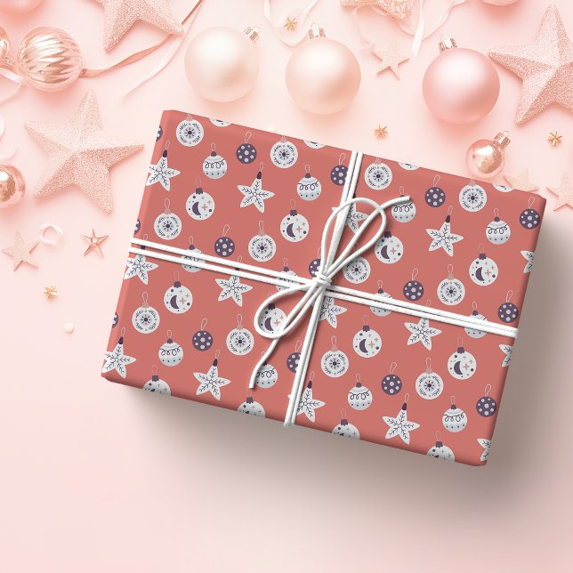 Papel De Regalo Adornos Navideños Modernos Soñadores Boho (Subido por el creador)