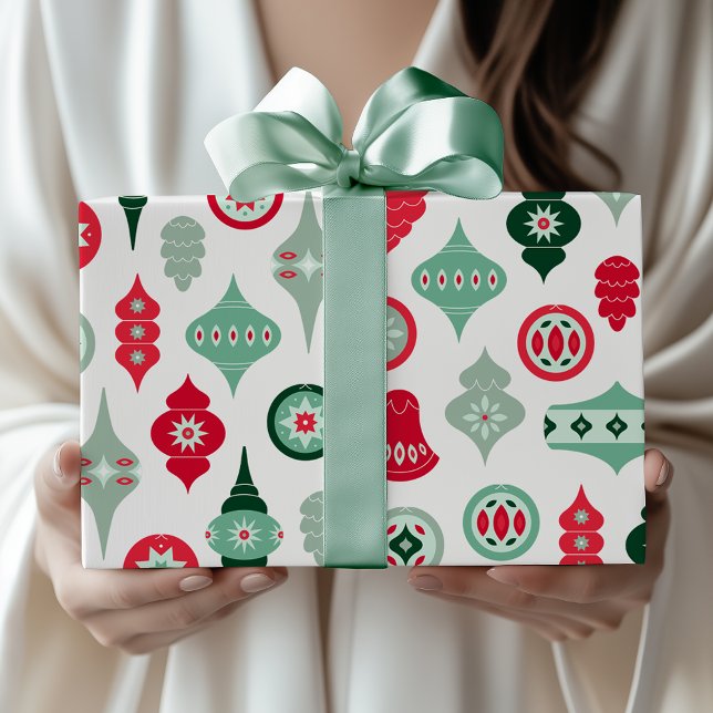 Papel De Regalo Adornos Navideños Retro de Estilo Moderno de Mitad (Subido por el creador)