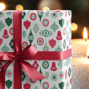 Papel De Regalo Adornos Navideños Retro Modernos
