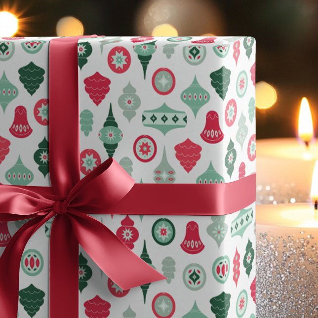 Papel De Regalo Adornos Navideños Retro Modernos (Subido por el creador)