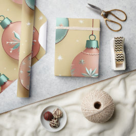 Papel De Regalo Adornos Navideños Vintage Fiesta