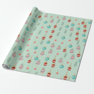 Papel De Regalo Adornos Retro para el Árbol de Navidad