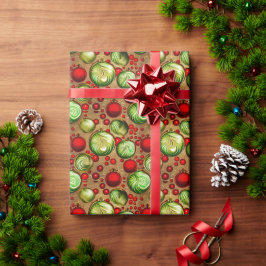 Papel De Regalo Adornos rojos y verdes