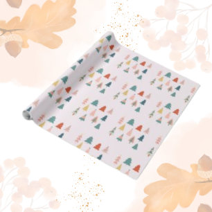 Papel De Regalo Advenimiento Minimalista de árboles de Navidad