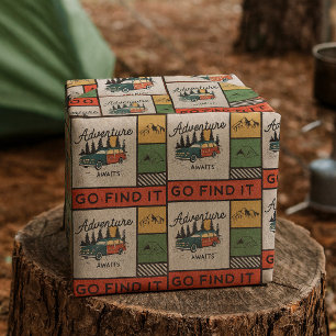 Papel De Regalo Adventure Await Go Find It Retro Camping Travel