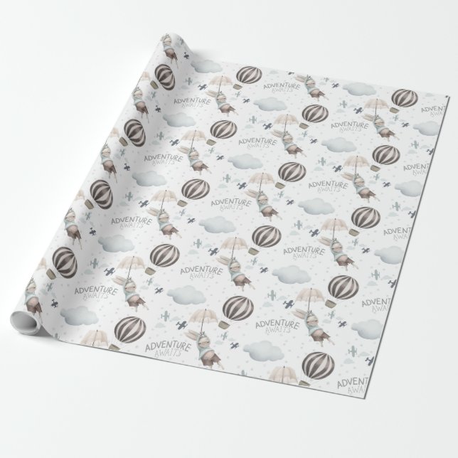 Papel De Regalo Adventure Awath Bunny Wrapping Paper (Desenrollado)