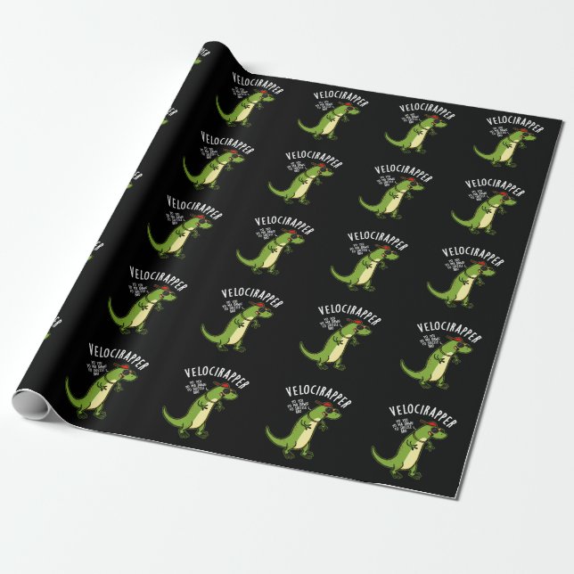 Papel De Regalo æ-rapper Funny Dinosaur Pun Dark (Desenrollado)
