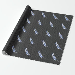Papel De Regalo Aeronaves cromadas como Cessna Black Carbon Fibra