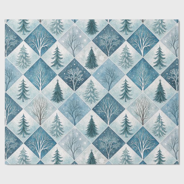 Papel De Regalo Aesthetic Holiday Checkered Wrapping Paper (Superficie plana)