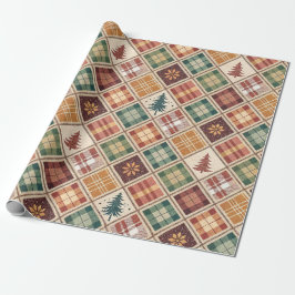 Papel De Regalo Aesthetic Holiday Checkered Wrapping Paper