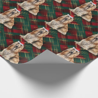 Papel De Regalo Afghan Hound Santa Dog Holiday Plaid Christmas