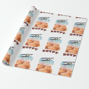 Papel De Regalo Afiche de viaje del Mapa de Egipto de la Antigua I