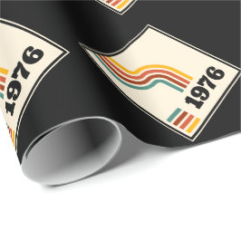 Papel De Regalo Afiche retro vintage de 1976 Cumpleaños o Reunión