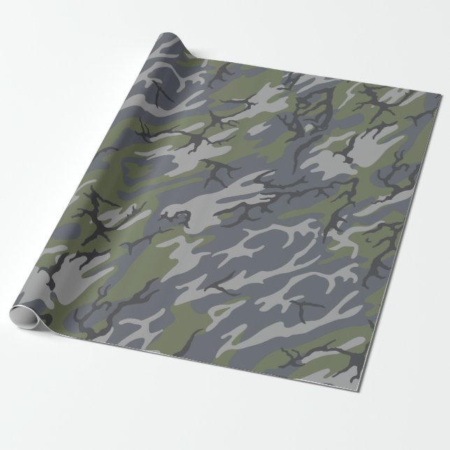 Papel De Regalo Afloramiento resistido Camo (Desenrollado)