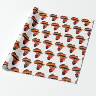 Papel De Regalo África con una jirafa y el Serengeti