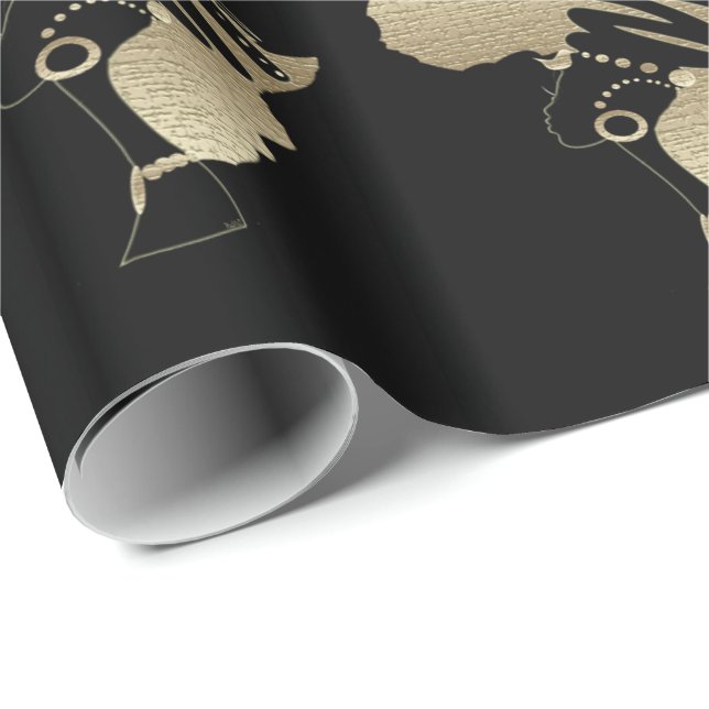 Papel De Regalo África en oro (Esquina del rollo)