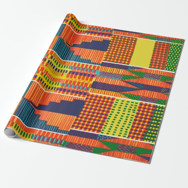 Papel De Regalo Africano colorido Kente (Desenrollado)
