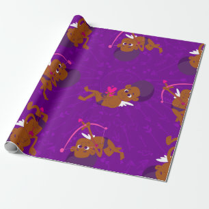 Papel De Regalo afro angel negro cupido cherub valentina