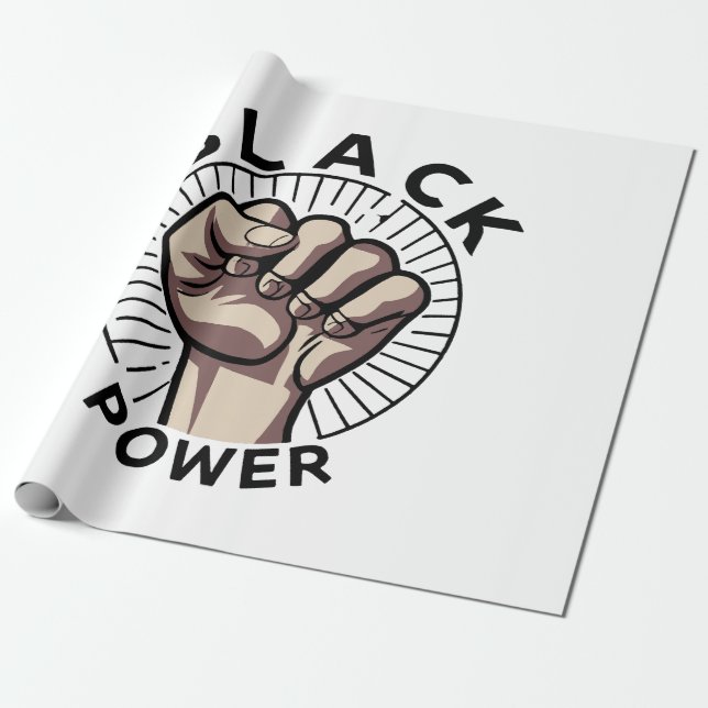 Papel De Regalo Afrocéntrico de poder negro (Desenrollado)