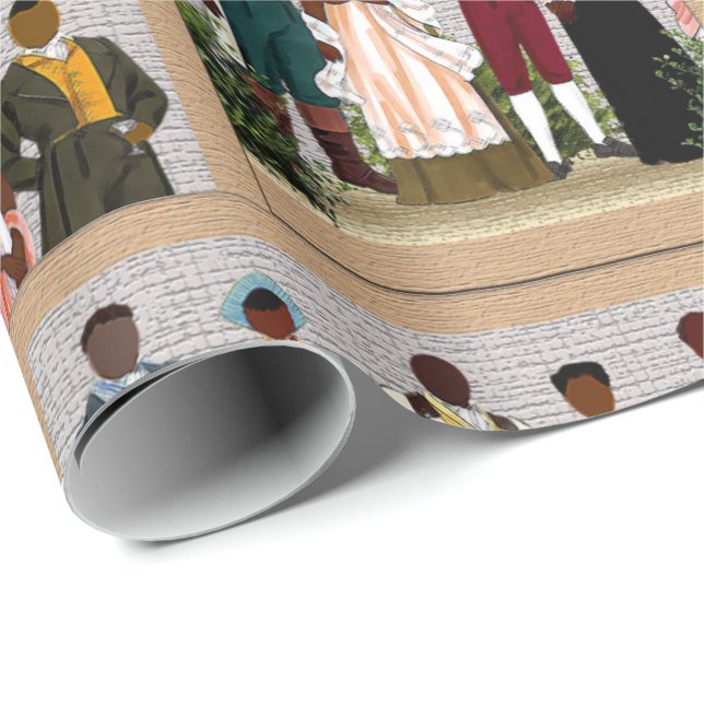 Papel de regalo afrocentrico Freedom Rings 1712 (Esquina del rollo)