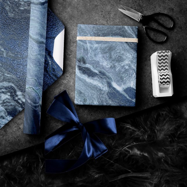 Papel De Regalo Agante azul cristalizado | Duste Slate Marbble Sto (Subido por el creador)