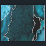 Papel De Regalo Agante Purpurina de imitación azul y plateado verd<br><div class="desc">Este elegante y glamoroso papel de envoltura es versátil y se puede usar para dar regalos o proyectos de arte y artesanía. Es ideal para cualquier ocasión, como cumpleaños, bodas, duchas de novias, duchas para bebés, aniversarios o regalos generales. Tiene un ágata de mármol azul verde azulado sobre un fondo...</div>