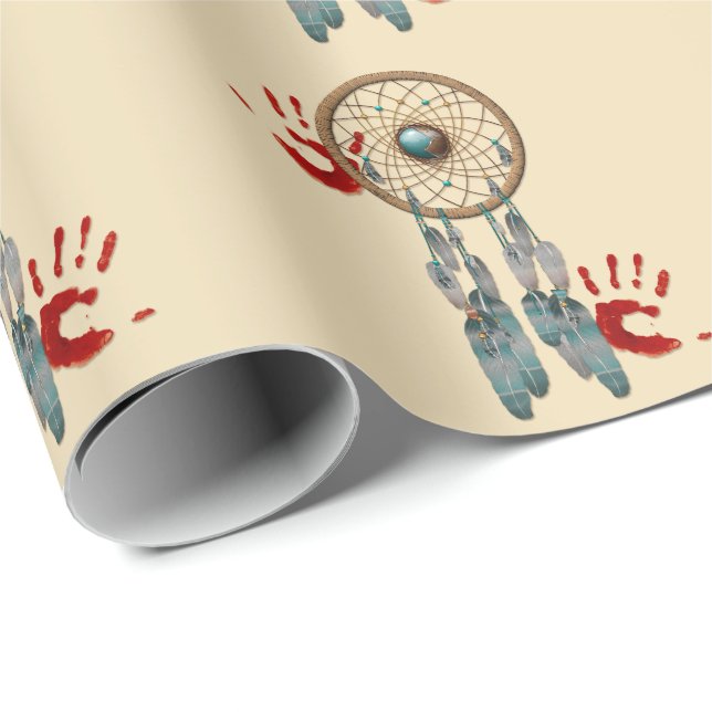 Papel De Regalo Agarrando el espíritu de los nativos estadounidens (Esquina del rollo)