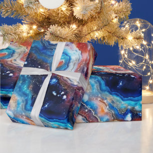 Papel De Regalo Ágata Celestial Patrón de Piedra Cósmica Ardient