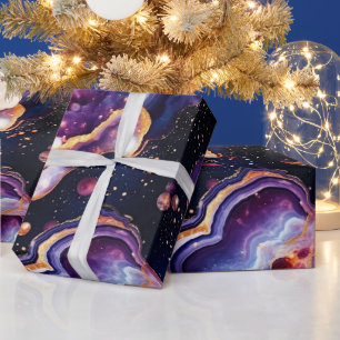 Papel De Regalo Ágata Celestial Piedra Galaxia Cósmica